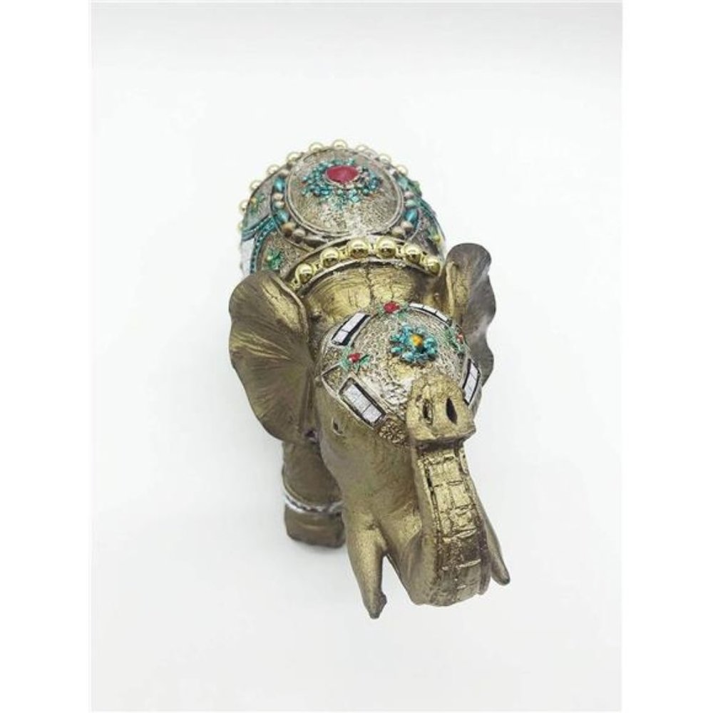 Mose Cafolo Stunning Brass Bronze Color 6" Elegant Elephant Trunk Feng Shui Stat - Picture 3 of 6